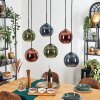 Koyoto Hängeleuchte Glas 20 cm Blau, Grün, Kupferfarben, 6-flammig