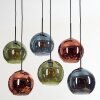Koyoto Hängeleuchte Glas 25 cm Blau, Grün, Kupferfarben, 6-flammig