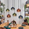 Koyoto Hängeleuchte Glas 20 cm Blau, Grün, Klar, Kupferfarben, 6-flammig