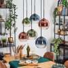 Koyoto Hängeleuchte Glas 20 cm Blau, Grün, Klar, Kupferfarben, 6-flammig
