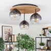 Koyoto Deckenleuchte Glas 15 cm Naturfarben, Schwarz, 3-flammig