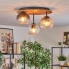Koyoto Deckenleuchte Glas 15 cm Naturfarben, Schwarz, 3-flammig