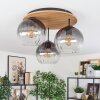 Koyoto Deckenleuchte Glas 20 cm Naturfarben, Schwarz, 3-flammig