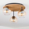 Koyoto Deckenleuchte Glas 15 cm Naturfarben, Schwarz, 3-flammig