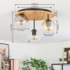 Koyoto Deckenleuchte Glas 15 cm Naturfarben, Schwarz, 3-flammig