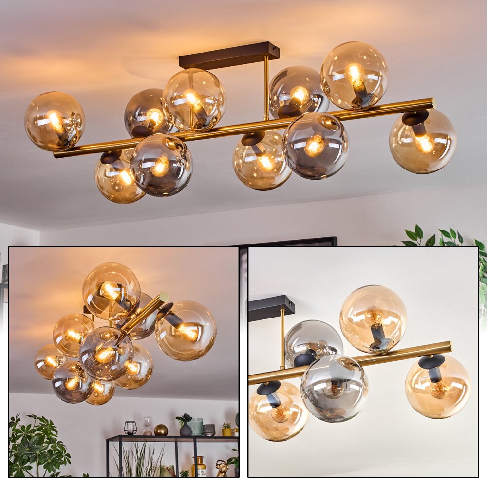 Gastor Deckenleuchte Glas 15 cm Gold, Schwarz, 10-flammig main product photo