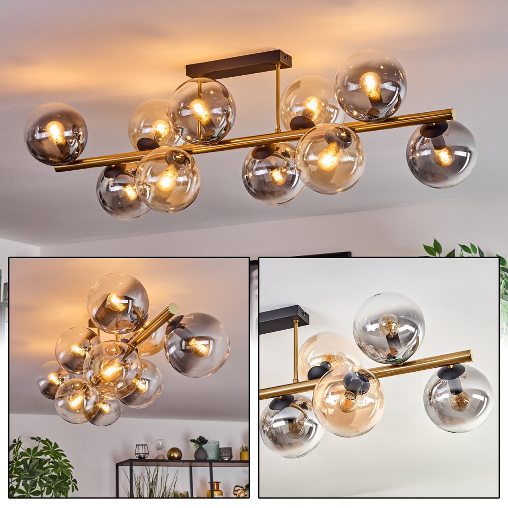 Gastor Deckenleuchte Glas 15 cm Gold, Schwarz, 10-flammig main product photo
