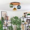 Koyoto Deckenleuchte Glas 15 cm Naturfarben, Schwarz, 3-flammig