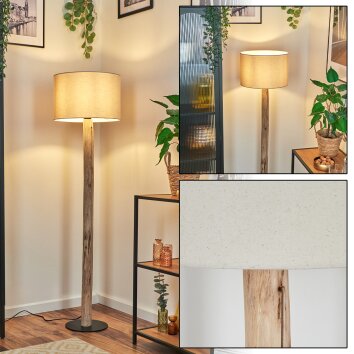 Soungou Stehleuchte 38 cm Naturfarben, Schwarz, 1-flammig