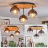 Koyoto Deckenleuchte Glas 15 cm Naturfarben, Schwarz, 3-flammig