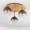 Koyoto Deckenleuchte Glas 15 cm Naturfarben, Schwarz, 3-flammig