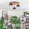 Koyoto Deckenleuchte Glas 15 cm Naturfarben, Schwarz, 3-flammig