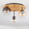 Koyoto Deckenleuchte Glas 15 cm Naturfarben, Schwarz, 3-flammig