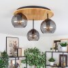 Koyoto Deckenleuchte Glas 15 cm Naturfarben, Schwarz, 3-flammig