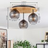 Koyoto Deckenleuchte Glas 15 cm Naturfarben, Schwarz, 3-flammig