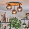 Koyoto Deckenleuchte Glas 15 cm Naturfarben, Schwarz, 3-flammig