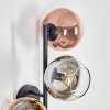Koyoto Wandleuchte Glas 15 cm Chrom, Gold, Klar, Kupferfarben, Rauchfarben, 3-flammig