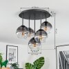 Koyoto Deckenleuchte Glas 15 cm Klar, Rauchfarben, 5-flammig