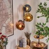 Ripoll Wandleuchte Glas 15 cm Blau, Gold, Kupferfarben, 3-flammig