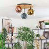 Ripoll Deckenleuchte Glas 15 cm Naturfarben, Schwarz, 3-flammig