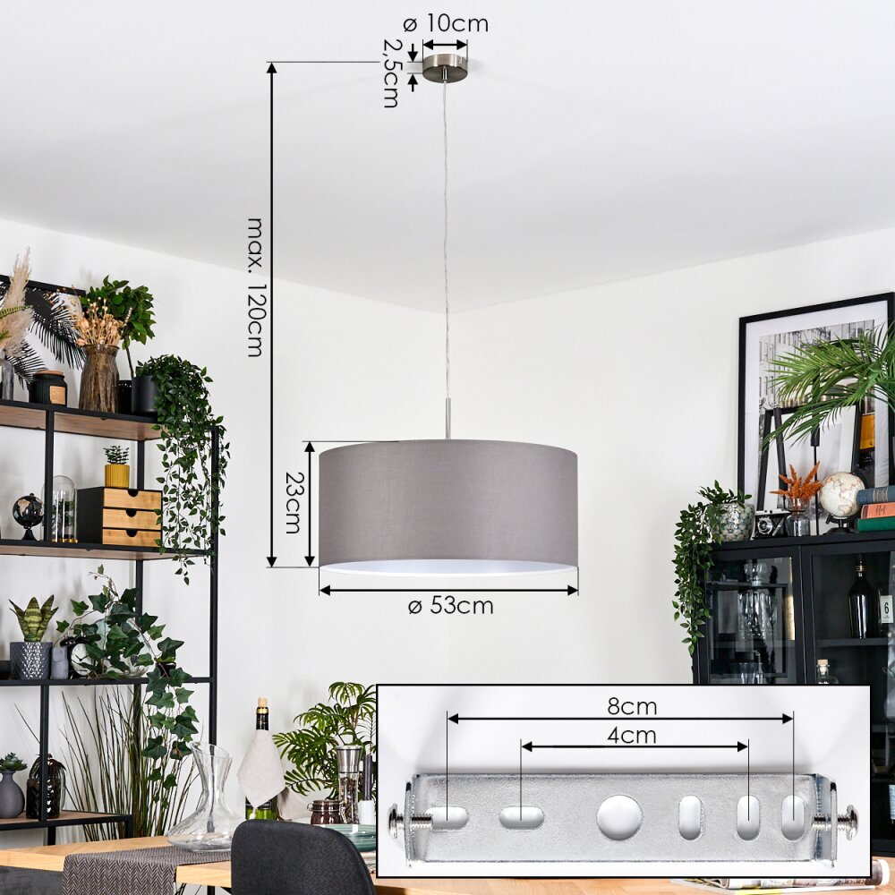 Pilaru Hängeleuchte Chrom, Nickel-Matt, 1-flammig