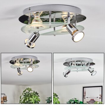 Mirando Deckenleuchte LED Chrom, Silber, Transparent, Klar, 4-flammig