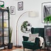 Bassagoda Bogenlampe 35 cm Kupferfarben, Schwarz, 1-flammig, Stoff-Lampenschirm