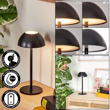 Laken Tischleuchte LED Schwarz, 1-flammig