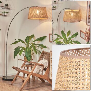 Barcos Bogenstehlampe 45 cm Nickel-Matt, Schwarz, 1-flammig