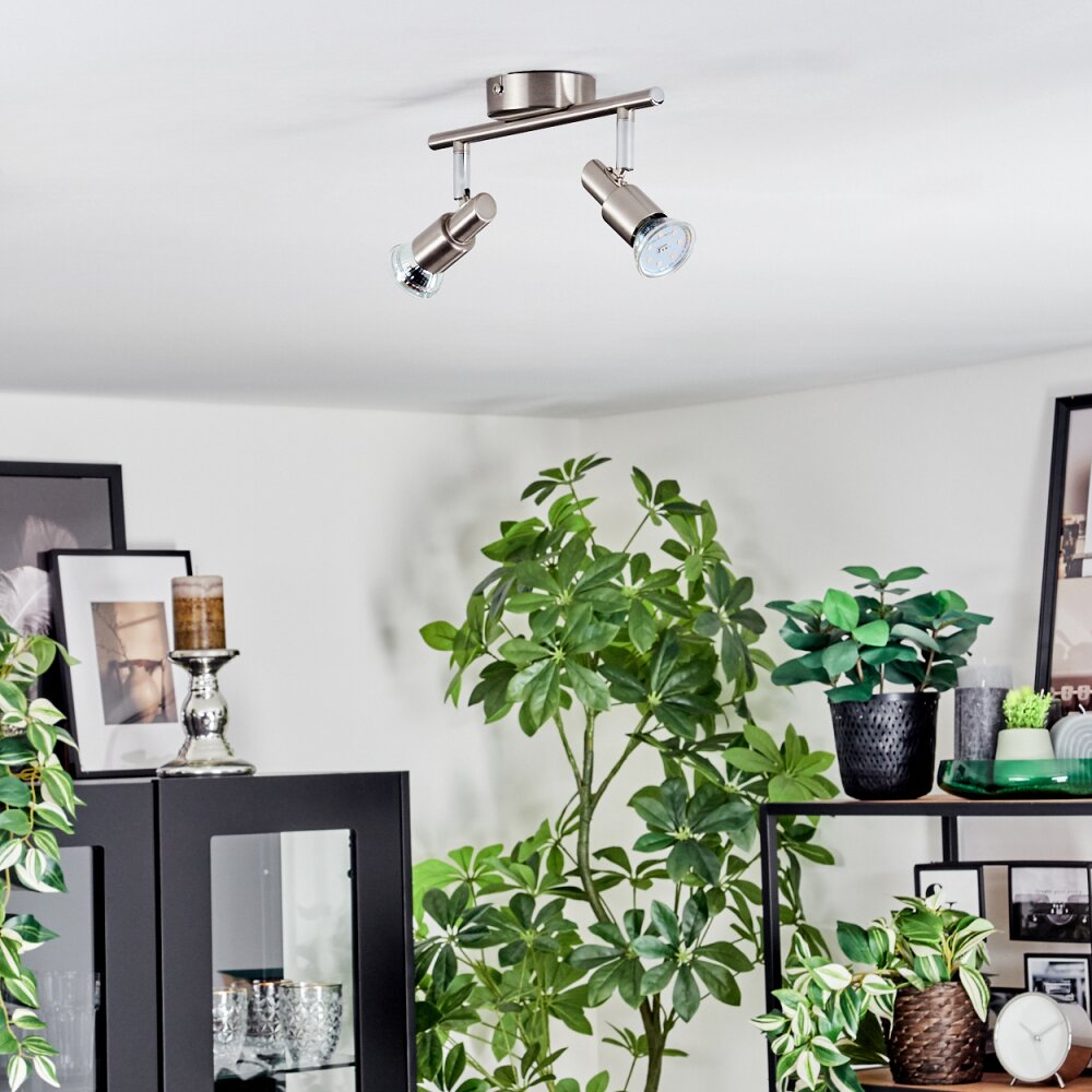 Firan Deckenleuchte LED Nickel-Matt, 2-flammig