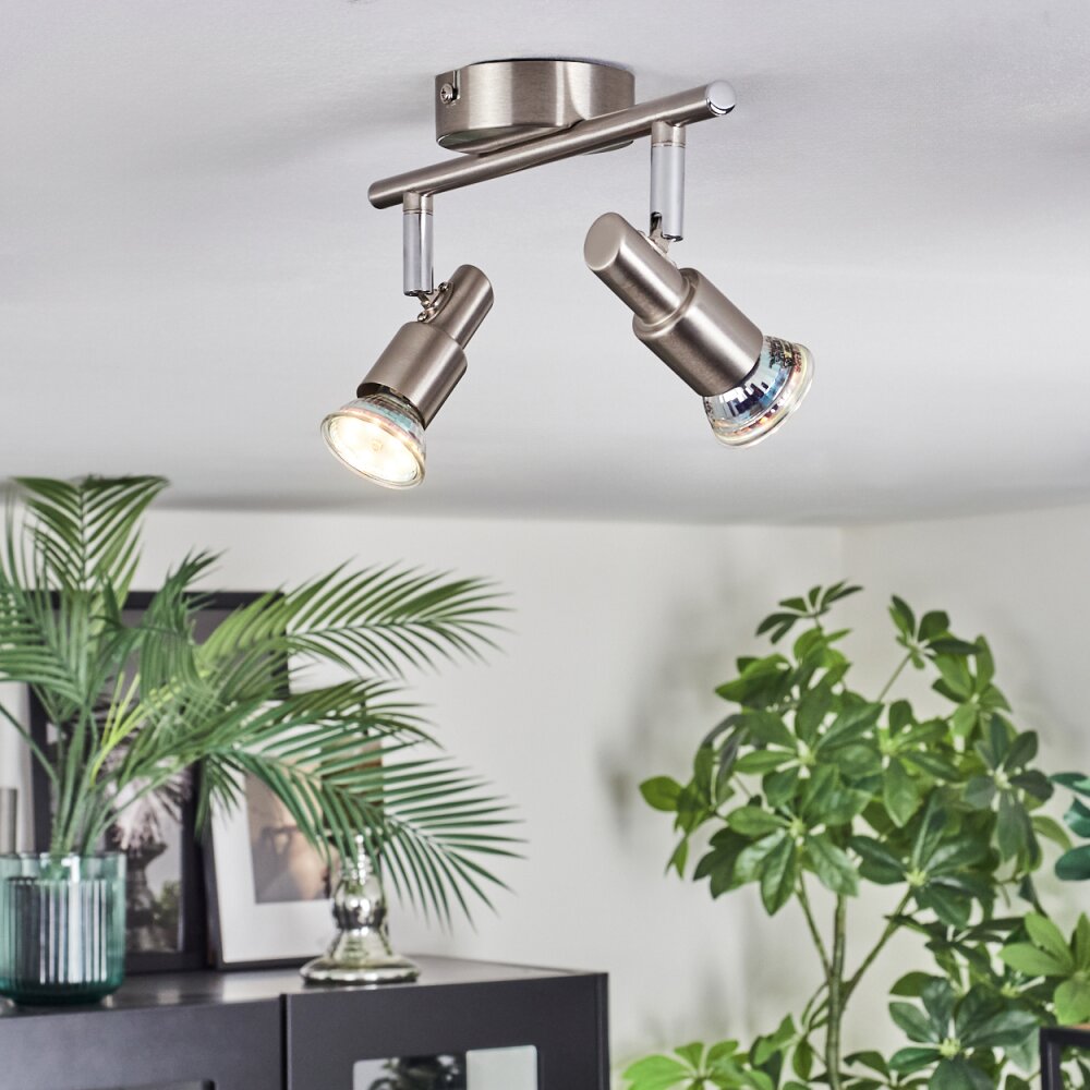 Firan Deckenleuchte LED Nickel-Matt, 2-flammig