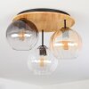 Koyoto Deckenleuchte Glas 20 cm Naturfarben, Schwarz, 3-flammig