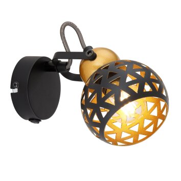 Globo SARRA Wandleuchte Schwarz, 1-flammig