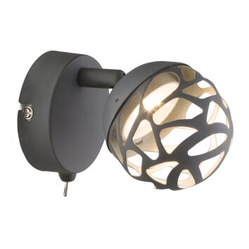 Globo Ohio Wandstrahler LED Grau, 1-flammig