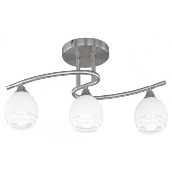 Trio Leuchten CURVA Deckenleuchte Chrom, Nickel-Matt, 3-flammig