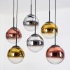 Gastor Hängeleuchte Glas 25 cm Chrom, Gold, Klar, Kupferfarben, Rauchfarben, 6-flammig
