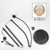 Ripoll Stehleuchte Glas 25 cm Schwarz, 1-flammig