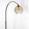 Ripoll Stehleuchte Glas 25 cm Schwarz, 1-flammig