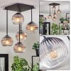 Koyoto Deckenleuchte Glas 15 cm Klar, Rauchfarben, 5-flammig