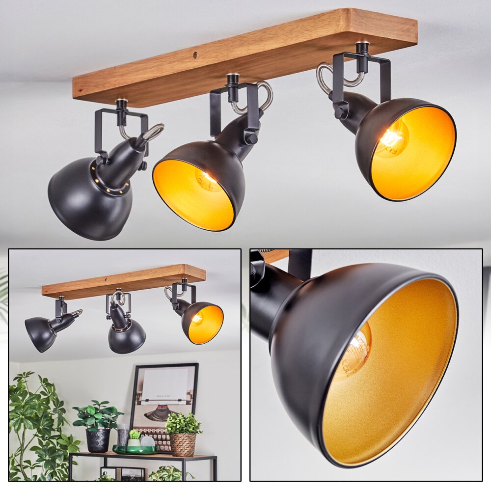 Hagan Deckenleuchte Naturfarben, Schwarz, 3-flammig main product photo