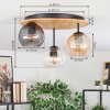 Koyoto Deckenleuchte Glas 15 cm Naturfarben, Schwarz, 3-flammig