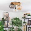Koyoto Deckenleuchte Glas 20 cm Naturfarben, Schwarz, 3-flammig