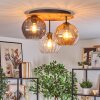 Koyoto Deckenleuchte Glas 20 cm Naturfarben, Schwarz, 3-flammig