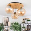 Koyoto Deckenleuchte Glas 20 cm Naturfarben, Schwarz, 3-flammig