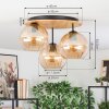 Koyoto Deckenleuchte Glas 20 cm Naturfarben, Schwarz, 3-flammig