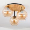 Koyoto Deckenleuchte Glas 20 cm Naturfarben, Schwarz, 3-flammig