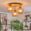 Koyoto Deckenleuchte Glas 20 cm Naturfarben, Schwarz, 3-flammig