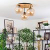 Koyoto Deckenleuchte Glas 20 cm Naturfarben, Schwarz, 3-flammig