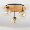 Ripoll Deckenleuchte Glas 15 cm Naturfarben, Schwarz, 3-flammig
