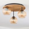 Koyoto Deckenleuchte Glas 15 cm Naturfarben, Schwarz, 3-flammig